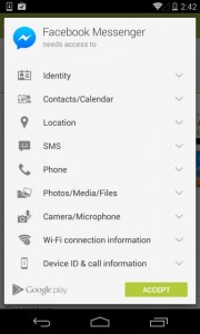 Facebook messenger app permissions