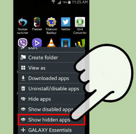 See hidden apps