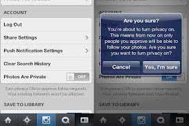 Instagram privacy settings