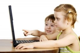 young kids on the computer